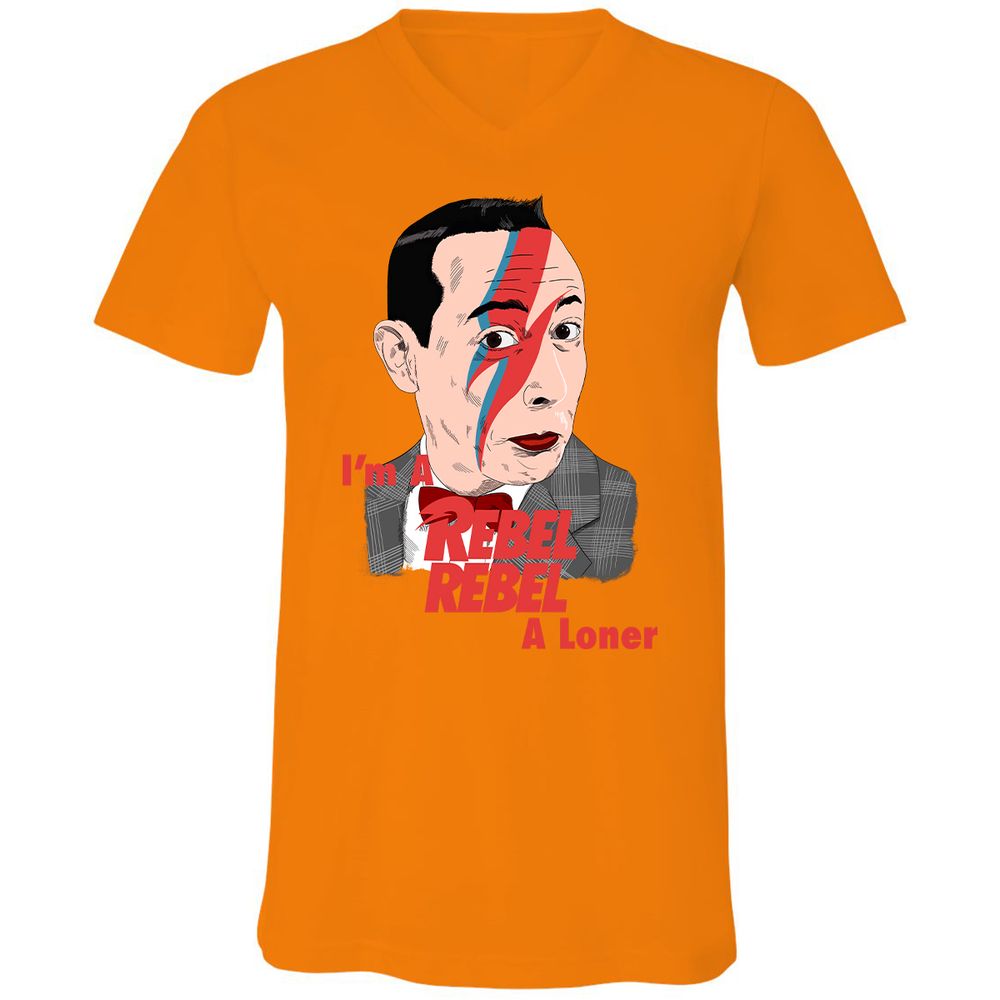 Unisex V-Neck T-Shirt - SQWXAFXG - Orange - 11