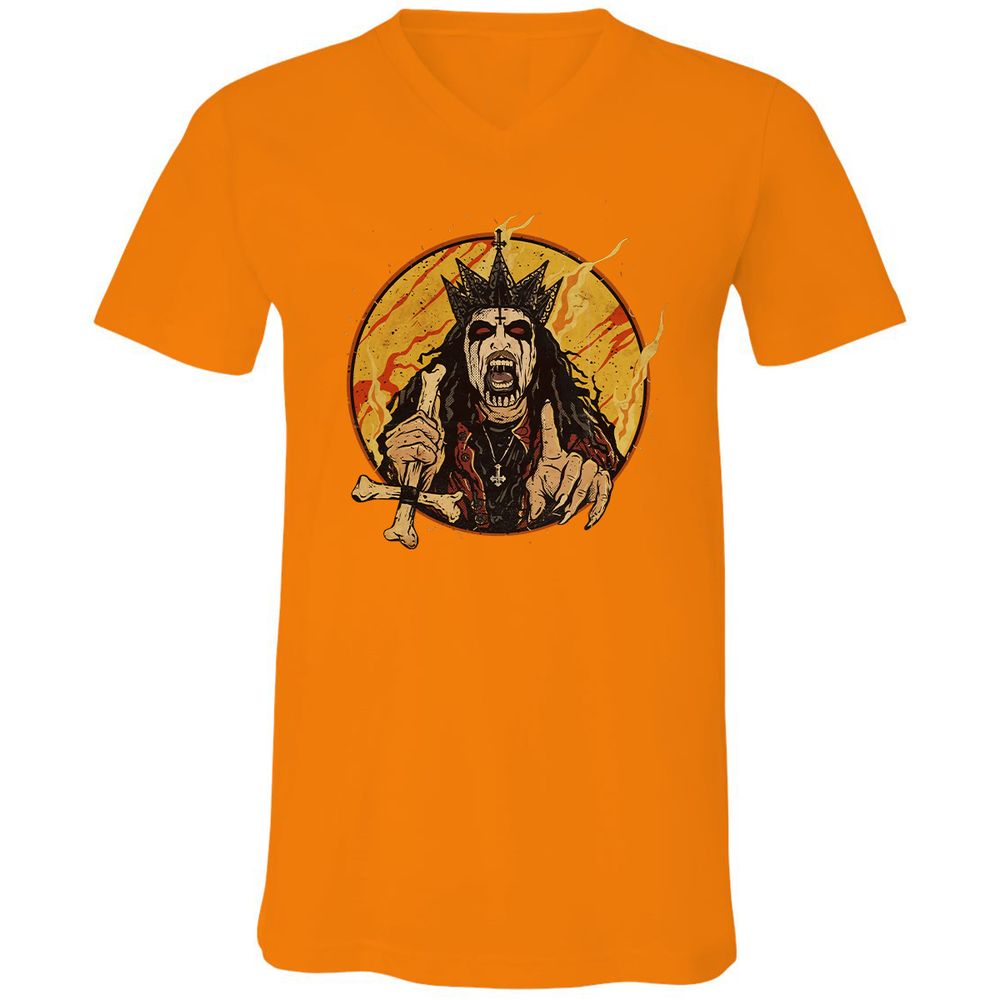 Unisex V-Neck T-Shirt - GFVQPCST - Orange - 11