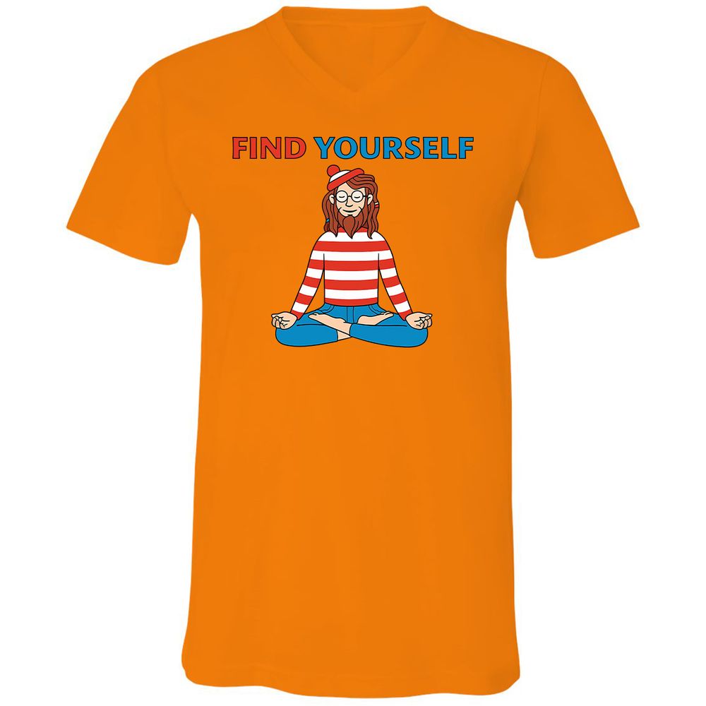 Unisex V-Neck T-Shirt - KCHR5MSW - Orange - 11