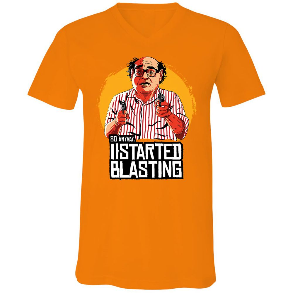Unisex V-Neck T-Shirt - A918X1JC - Orange - 11