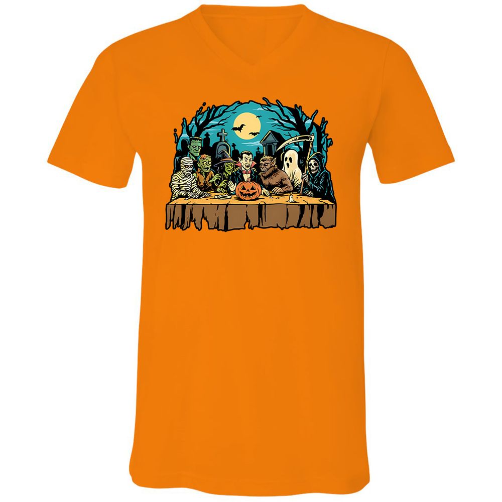 Unisex V-Neck T-Shirt - 8VW543R3 - Orange - 11