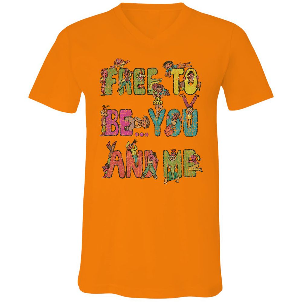 Unisex V-Neck T-Shirt - 55VT6SER - Orange - 11