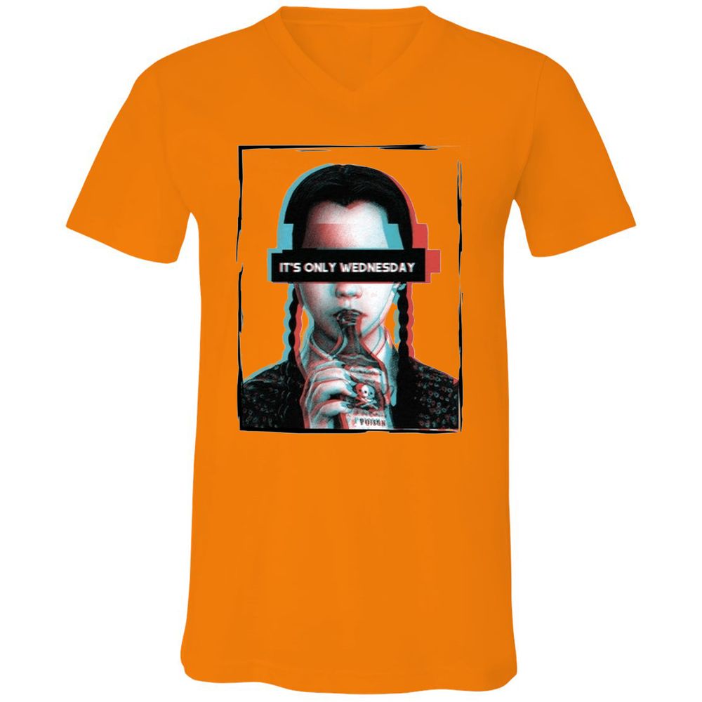Unisex V-Neck T-Shirt - GTJQ179A - Orange - 11