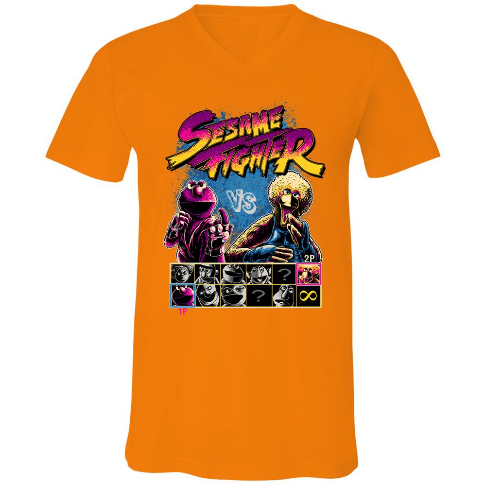 Unisex V-Neck T-Shirt - 5S7QX2KP - Orange - 11