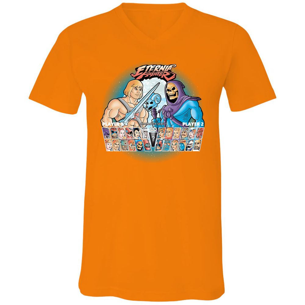 Unisex V-Neck T-Shirt - Q2V9HDHV - Orange - 11