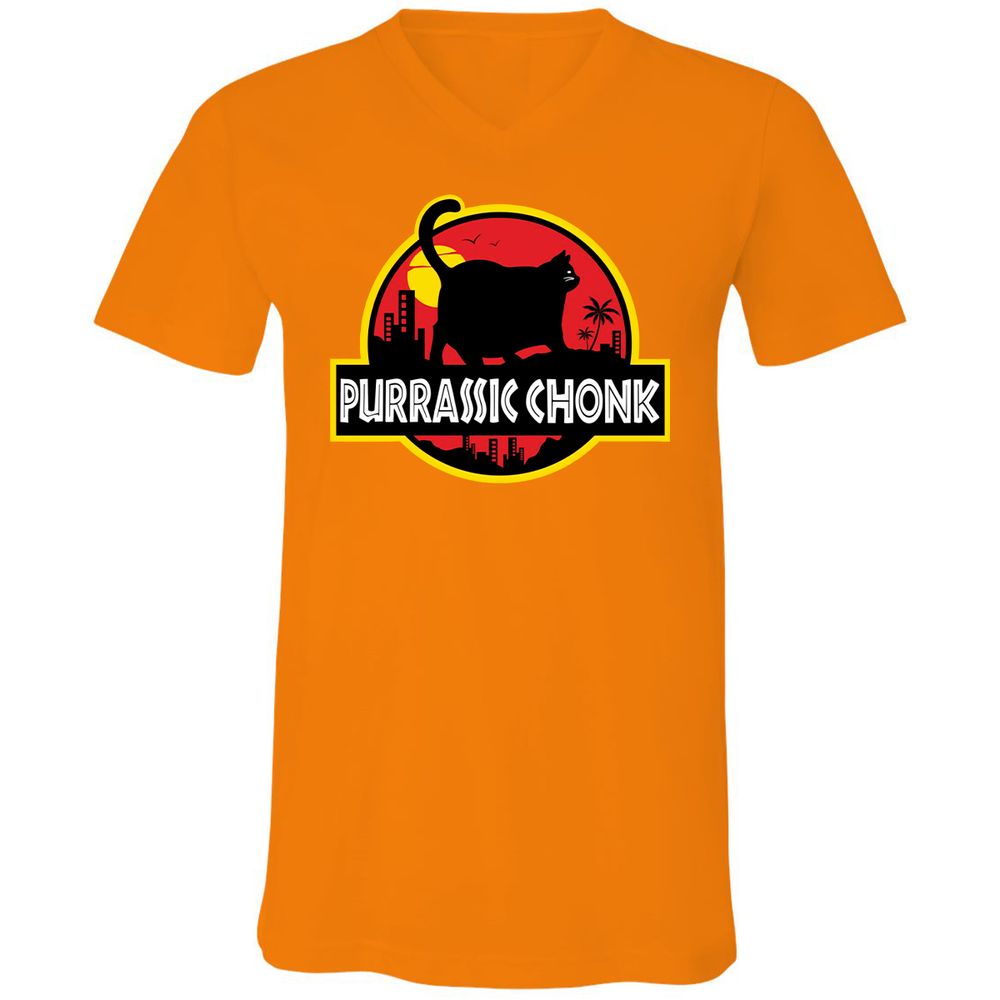 Unisex V-Neck T-Shirt - WR2JKSHG - Orange - 11