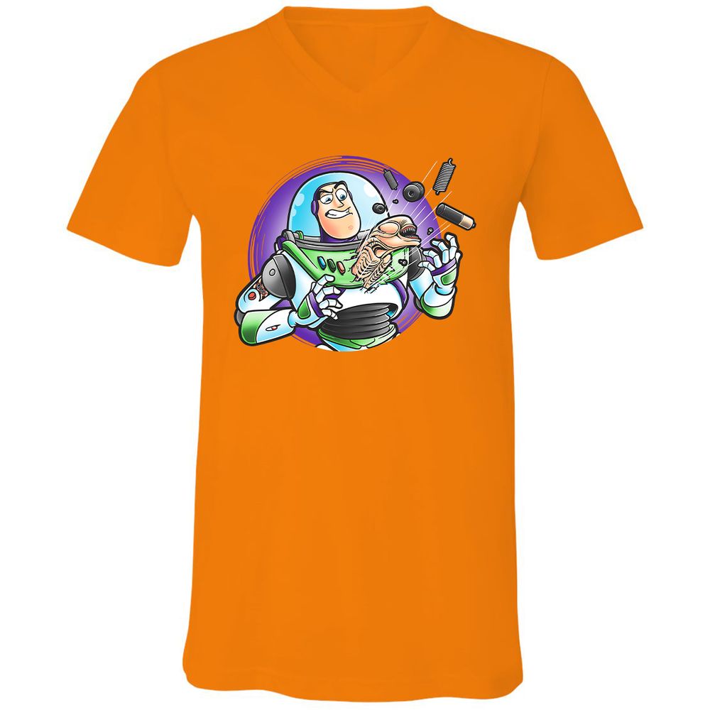 Unisex V-Neck T-Shirt - WGDGBRFN - Orange - 11
