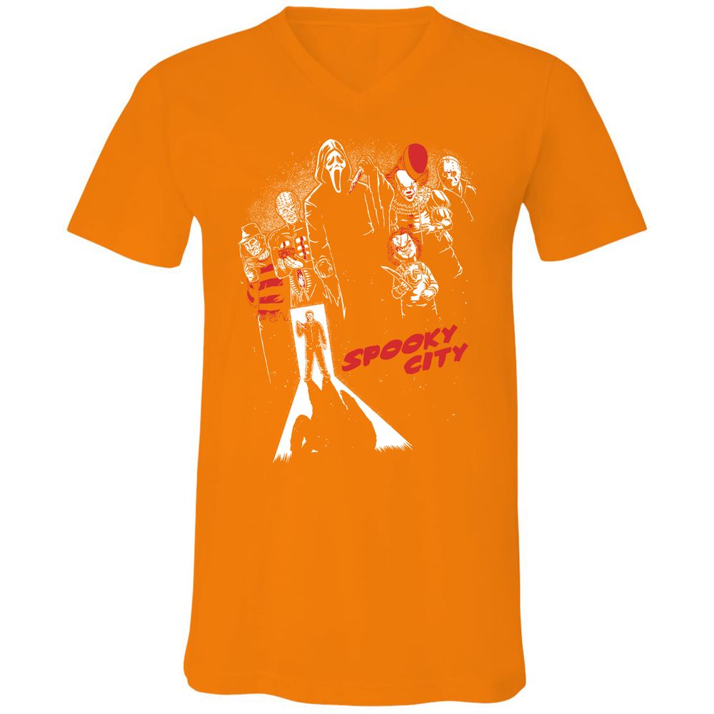 Unisex V-Neck T-Shirt - TA5EA8AE - Orange - 11