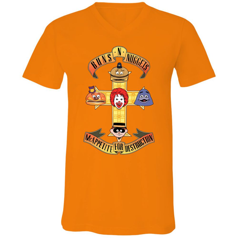 Unisex V-Neck T-Shirt - V2AB6LV9 - Orange - 11