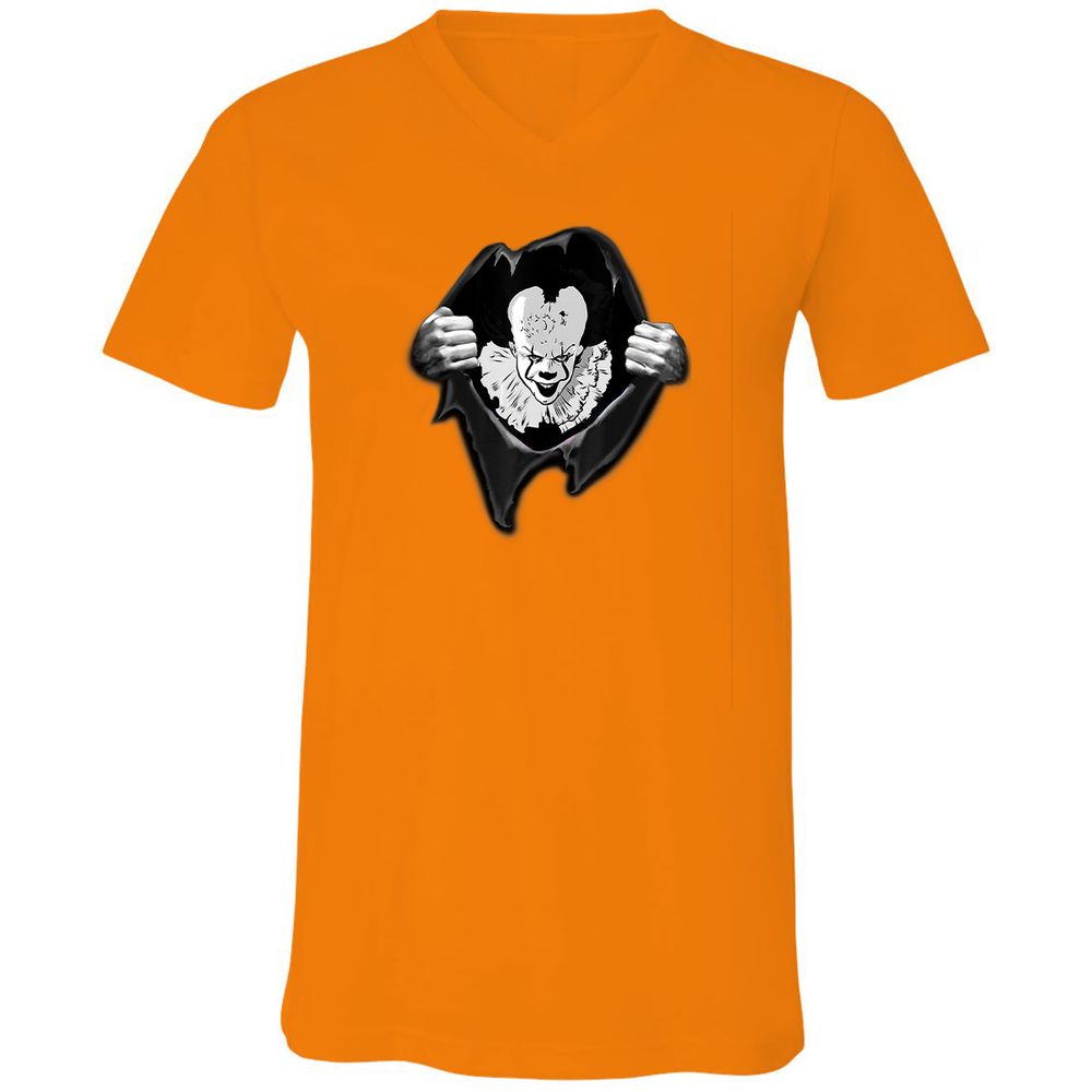 Unisex V-Neck T-Shirt - 4C7SZ2TK - Orange - 11