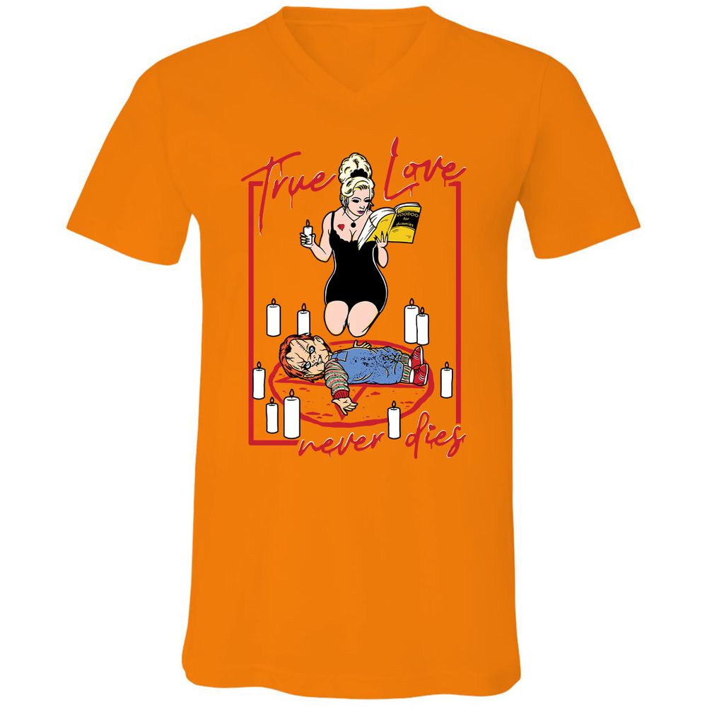 Unisex V-Neck T-Shirt - 2KHUJW56 - Orange - 11