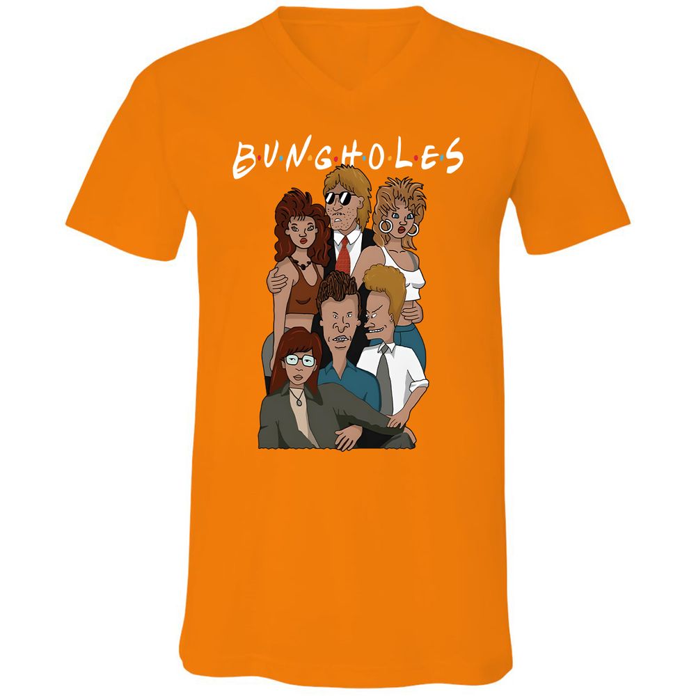 Unisex V-Neck T-Shirt - JX19L8NC - Orange - 11