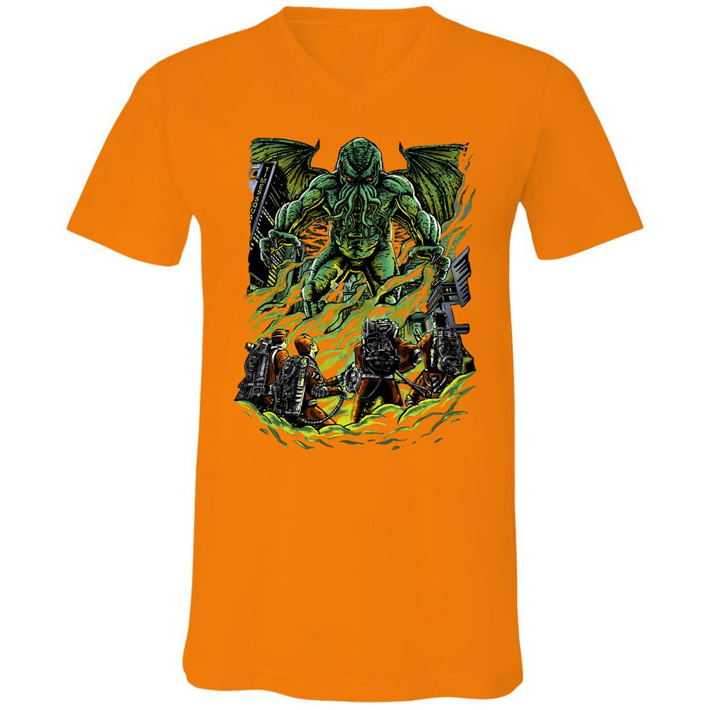 Unisex V-Neck T-Shirt - U43HSAM4 - Orange - 11