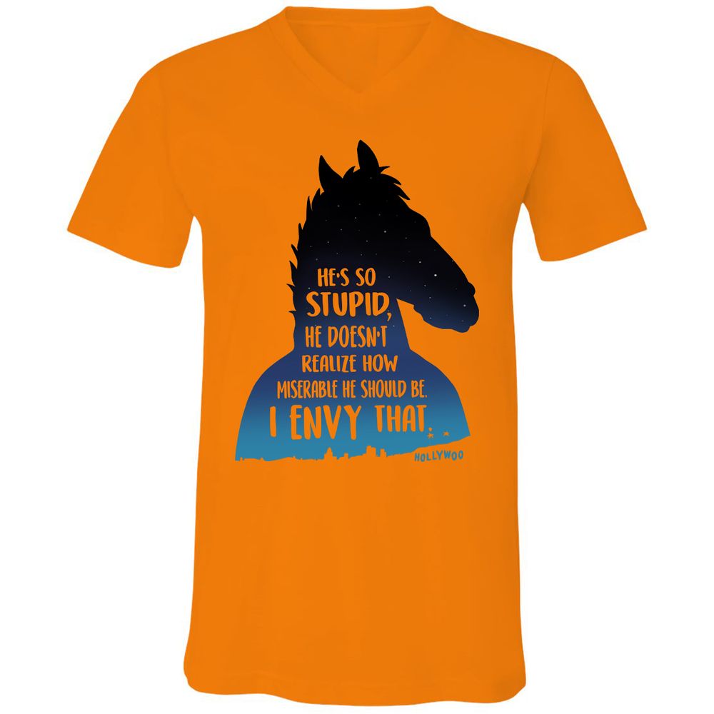 Unisex V-Neck T-Shirt - B4GKALSB - Orange - 11