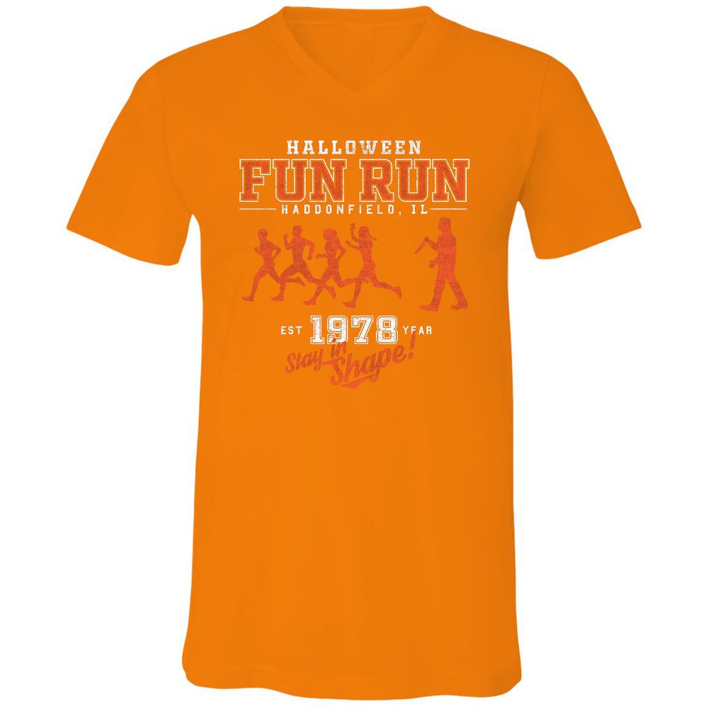 Unisex V-Neck T-Shirt - MDKT6FNK - Orange - 11