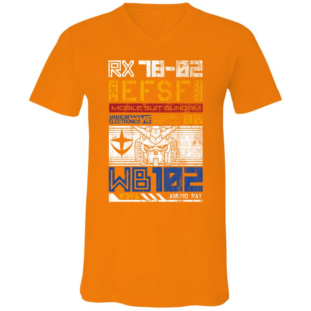 Unisex V-Neck T-Shirt - RG7XS5CD - Orange - 11