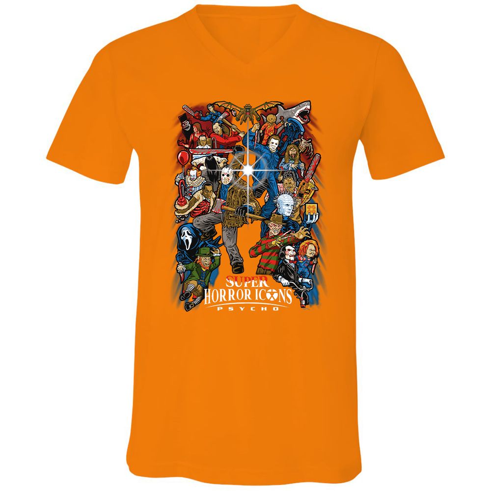 Unisex V-Neck T-Shirt - RK6G6V68 - Orange - 11