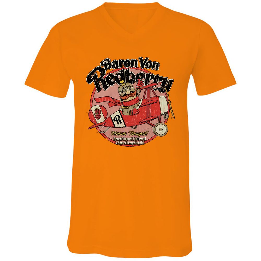 Unisex V-Neck T-Shirt - 1DW7PL7D - Orange - 11