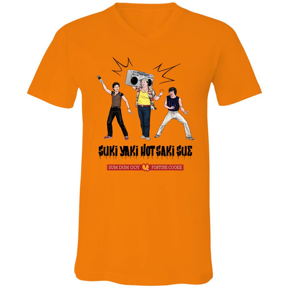 Unisex V-Neck T-Shirt - 5M8HTKHM - Orange - 11