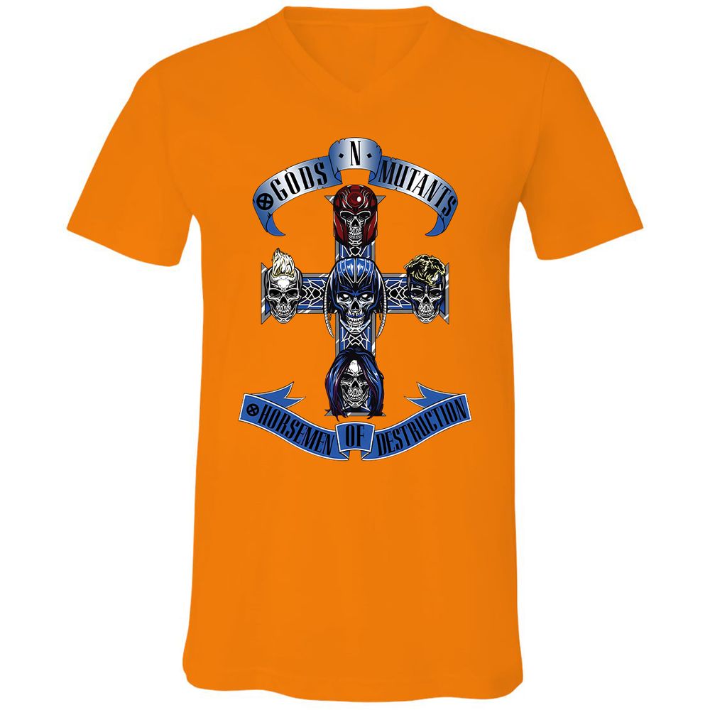 Unisex V-Neck T-Shirt - 4WEUJTJC - Orange - 11
