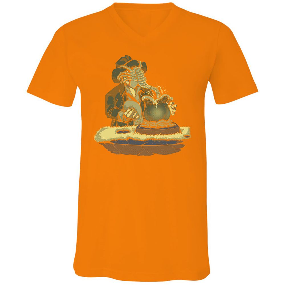 Unisex V-Neck T-Shirt - 33Q1ERK5 - Orange - 11