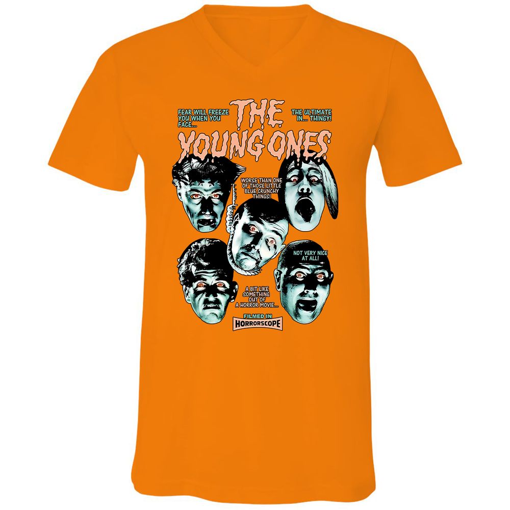 Unisex V-Neck T-Shirt - VE9N6FGU - Orange - 11