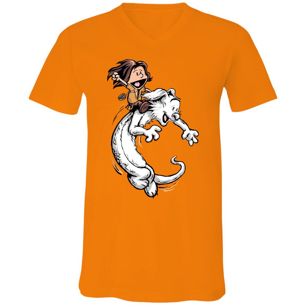 Unisex V-Neck T-Shirt - JDGT97T6 - Orange - 11