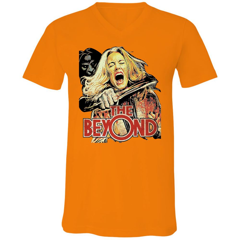 Unisex V-Neck T-Shirt - RG6HHAHZ - Orange - 11