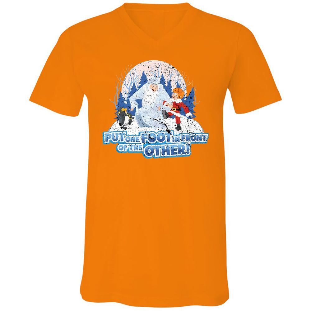 Unisex V-Neck T-Shirt - ZPJZFKX9 - Orange - 11