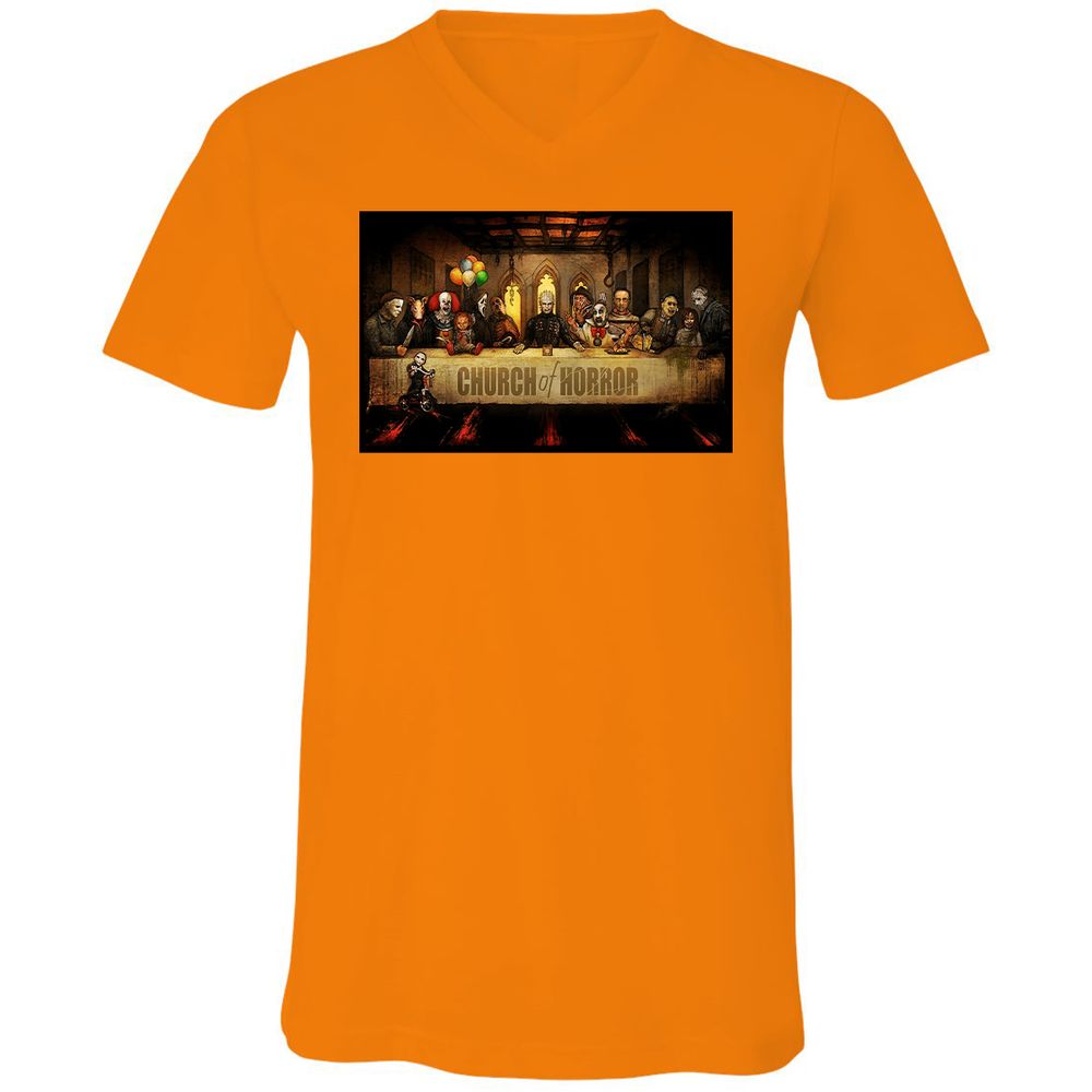 Unisex V-Neck T-Shirt - C2L6UWV1 - Orange - 11
