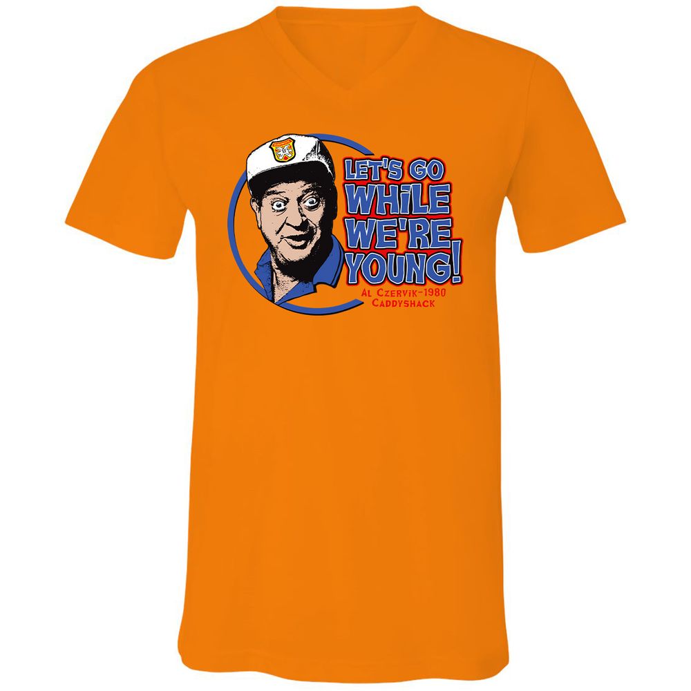Unisex V-Neck T-Shirt - HGRKHZCX - Orange - 11