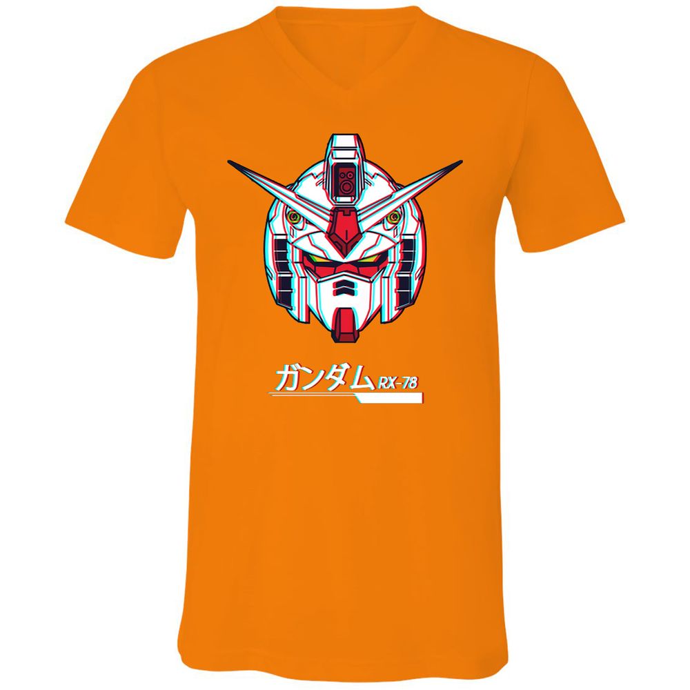 Unisex V-Neck T-Shirt - WQVEUS59 - Orange - 11