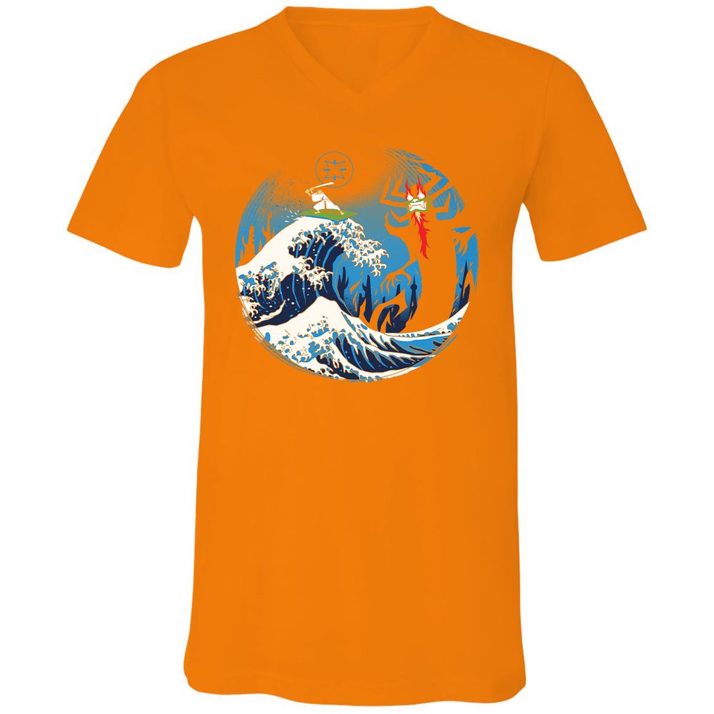 Unisex V-Neck T-Shirt - 4GNP7PWM - Orange - 11