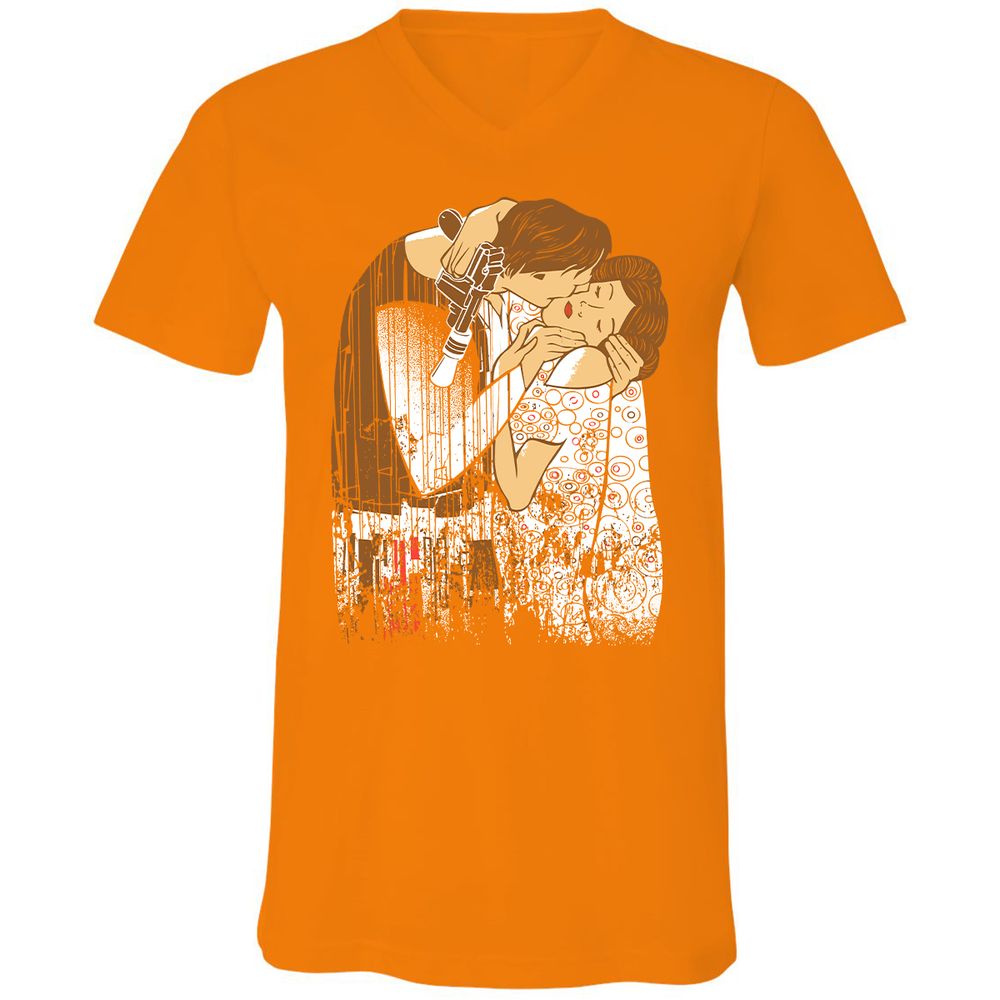 Unisex V-Neck T-Shirt - TCDCDGS8 - Orange - 11