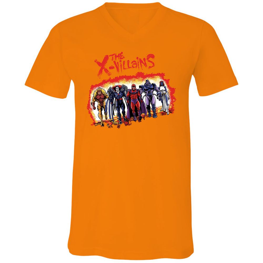 Unisex V-Neck T-Shirt - ZK1XLCWV - Orange - 11