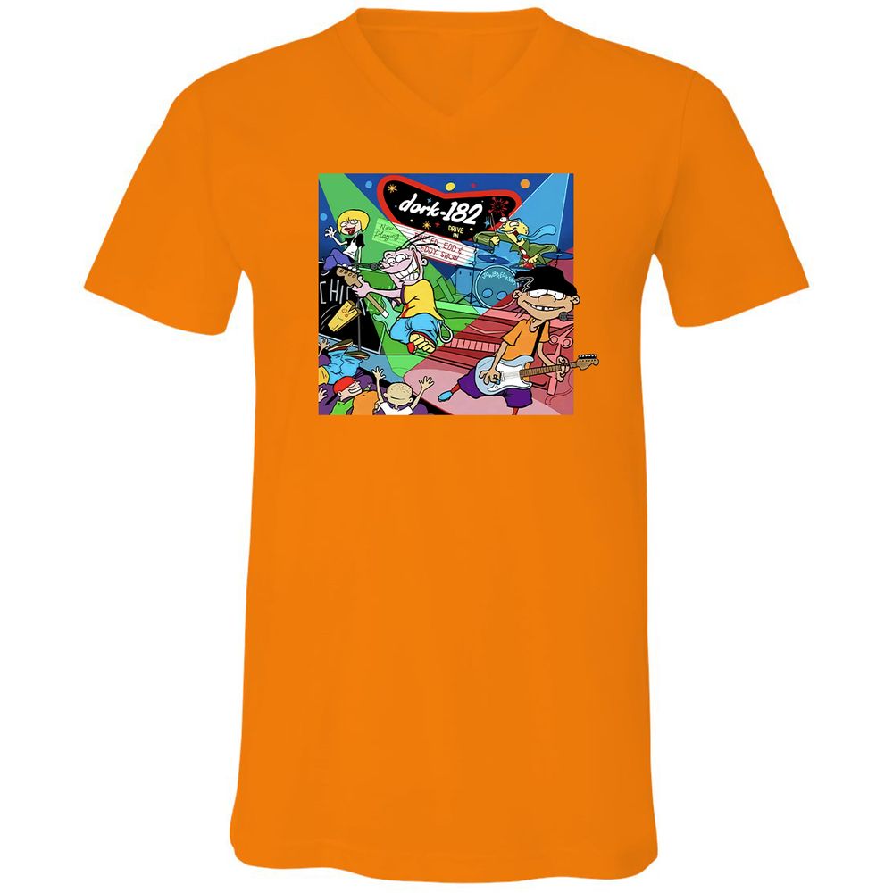 Unisex V-Neck T-Shirt - C5D5STCT - Orange - 11