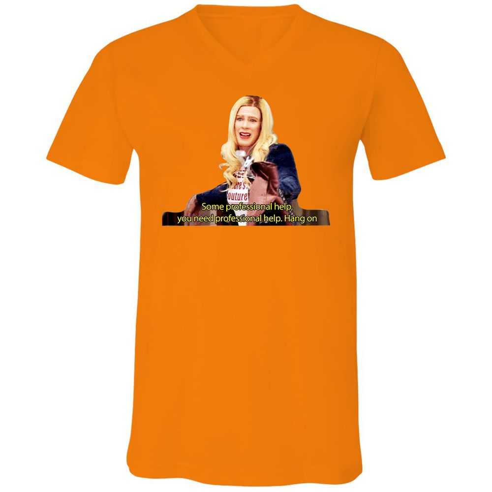Unisex V-Neck T-Shirt - K3CV418E - Orange - 11
