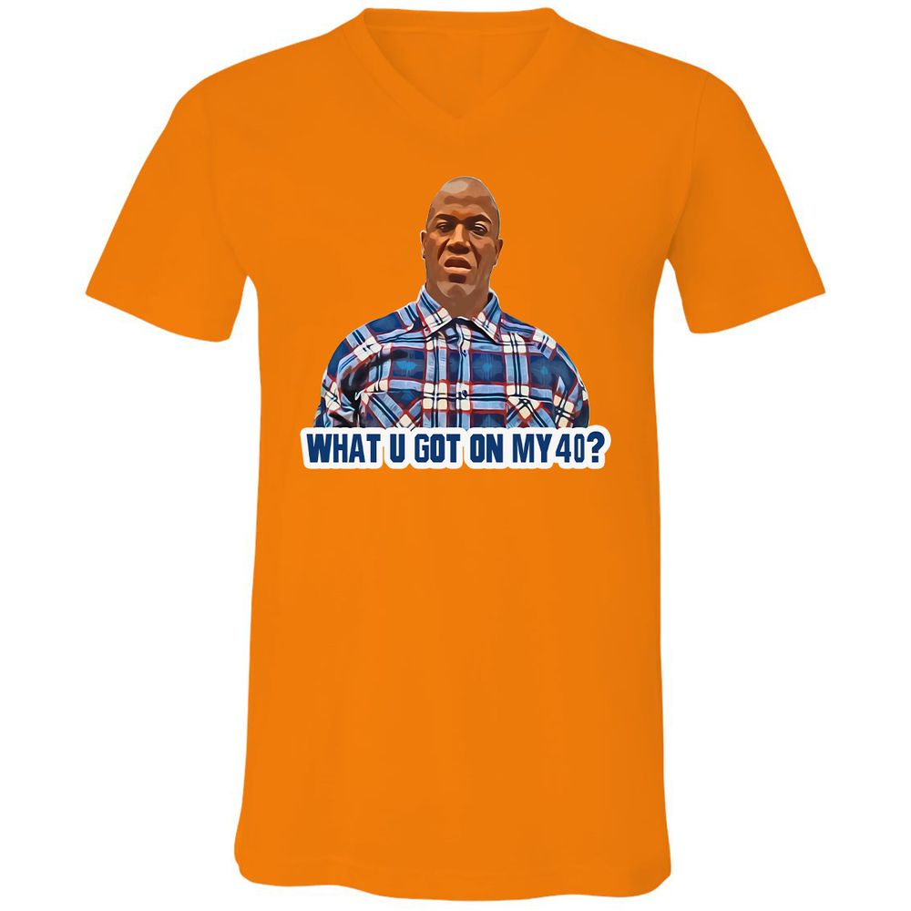 Unisex V-Neck T-Shirt - G11J9ZVX - Orange - 11
