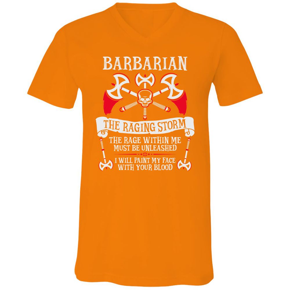 Unisex V-Neck T-Shirt - 71LJ5MHR - Orange - 11