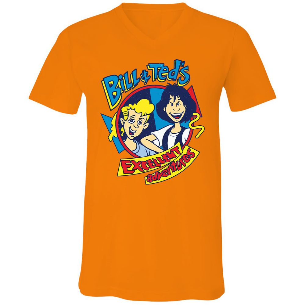 Unisex V-Neck T-Shirt - LUBQJY6S - Orange - 11