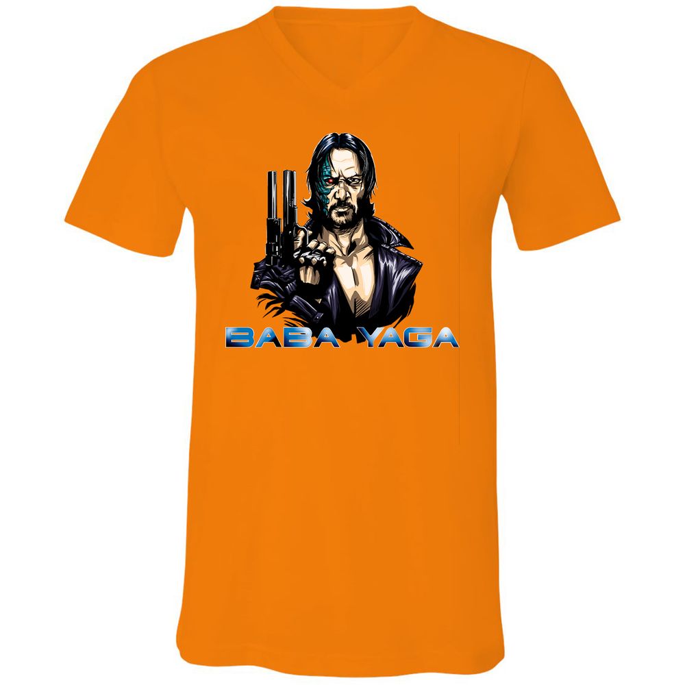 Unisex V-Neck T-Shirt - F3FKQY1T - Orange - 11