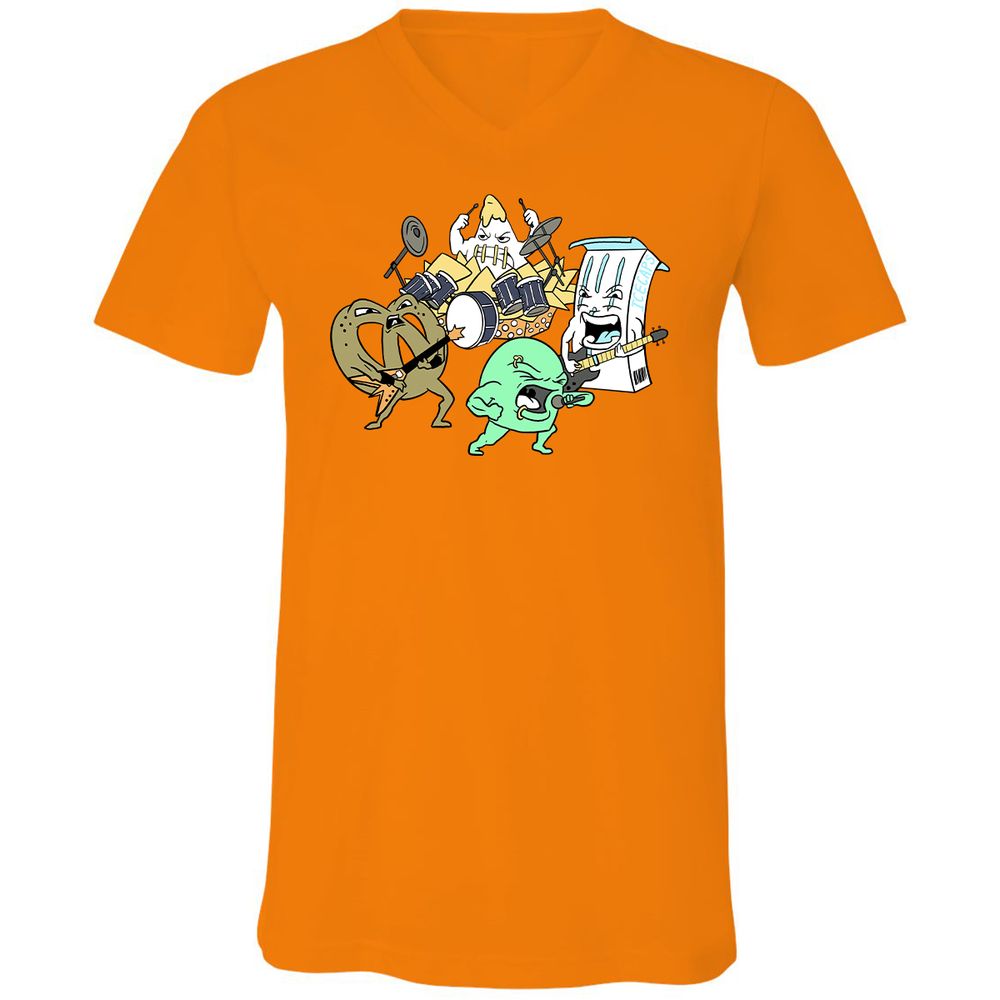 Unisex V-Neck T-Shirt - HS1RV4C7 - Orange - 11