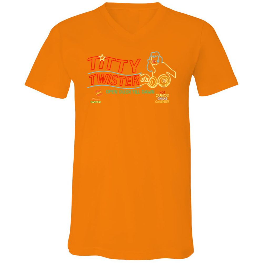 Unisex V-Neck T-Shirt - C4A3BBA9 - Orange - 11