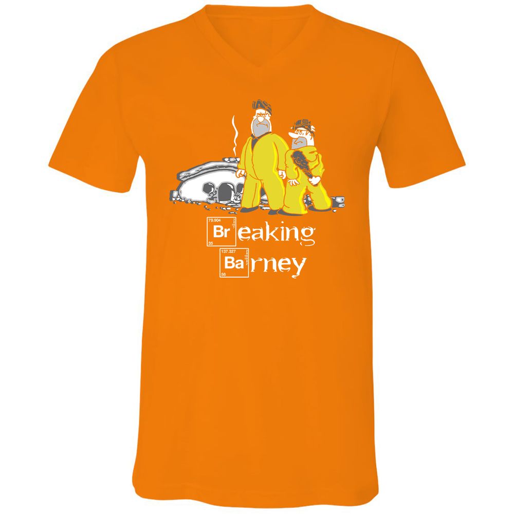 Unisex V-Neck T-Shirt - Z4SDVZSG - Orange - 11