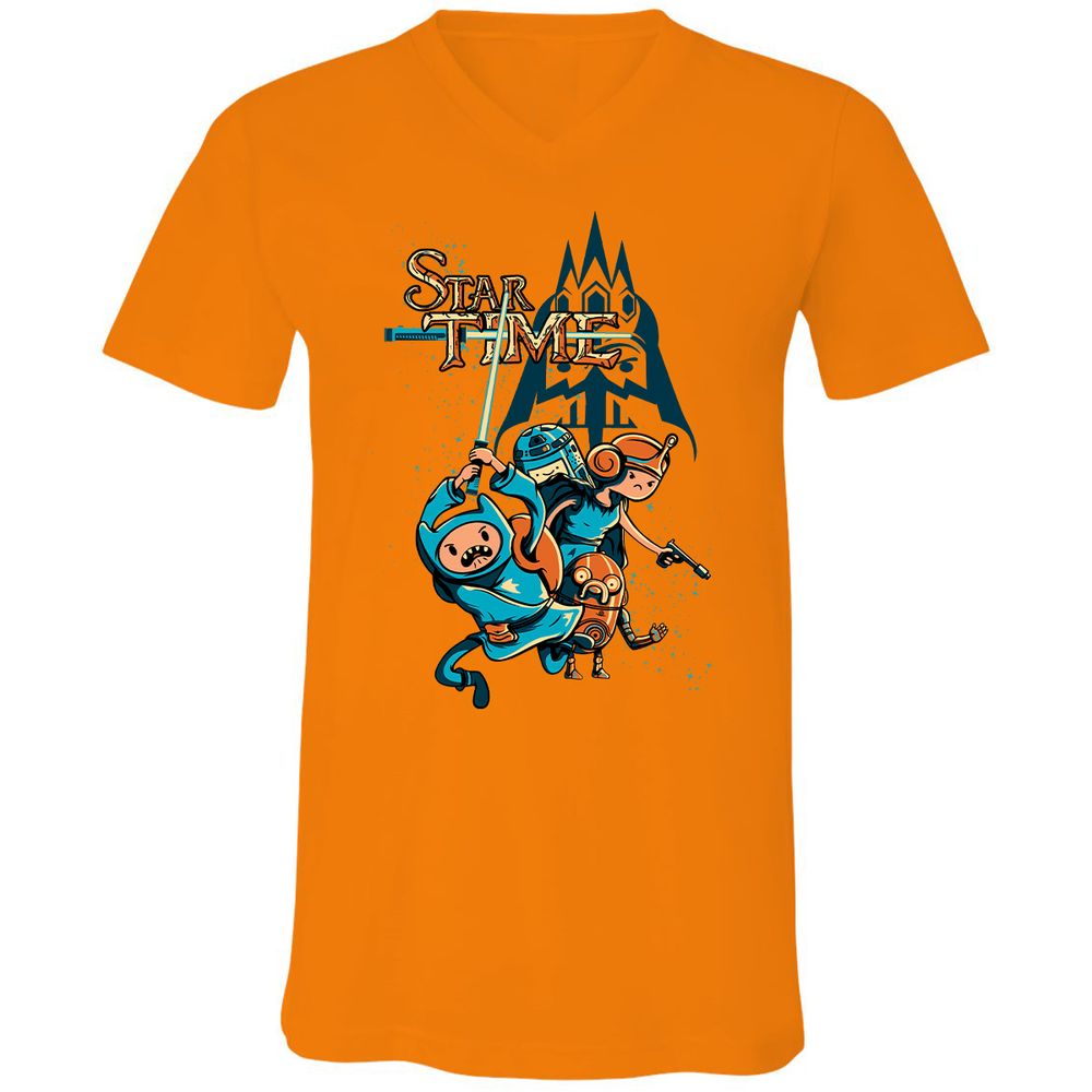 Unisex V-Neck T-Shirt - EL2NDQ5K - Orange - 11