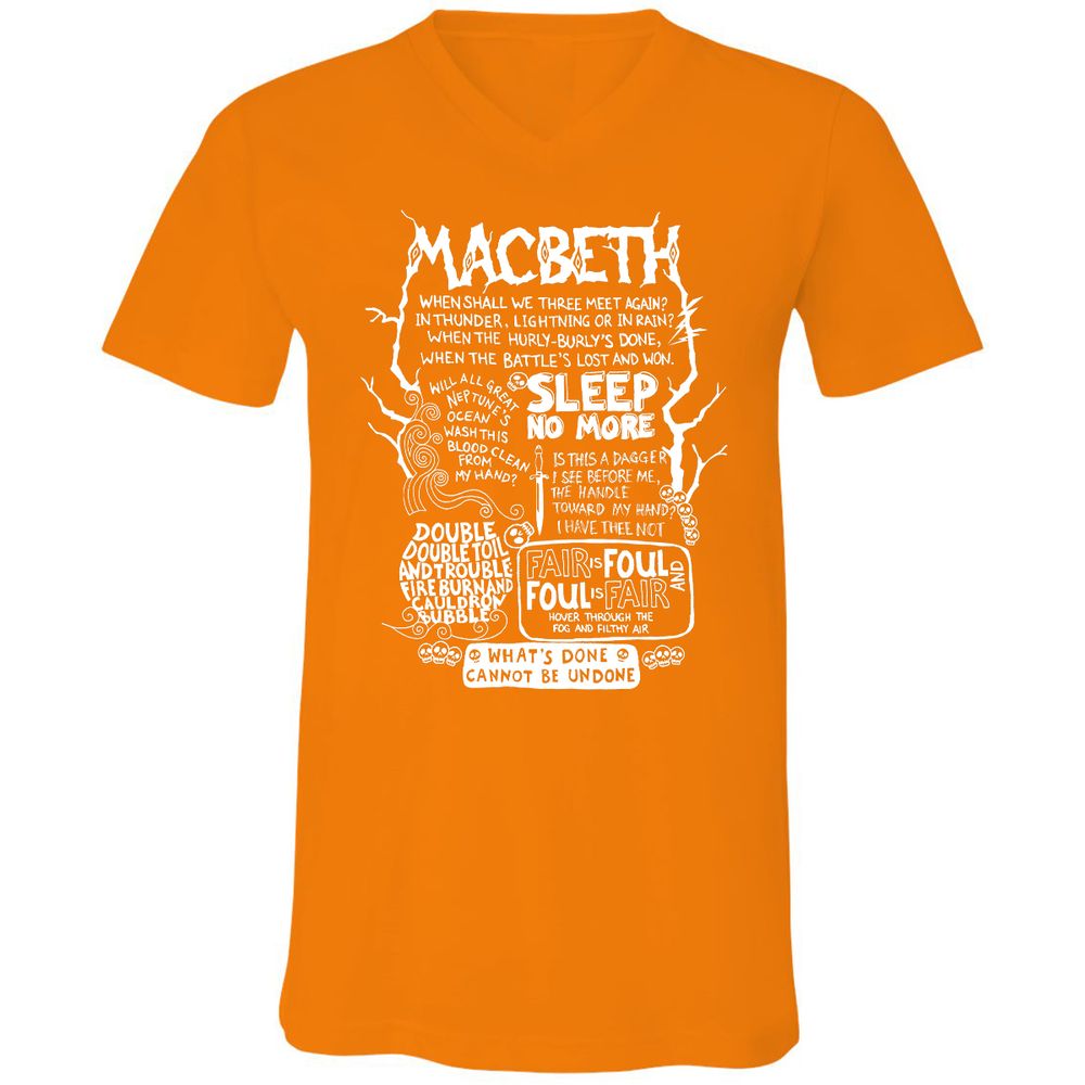Unisex V-Neck T-Shirt - YE35DLUN - Orange - 11