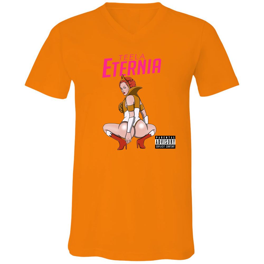 Unisex V-Neck T-Shirt - 2JQC4A8E - Orange - 11