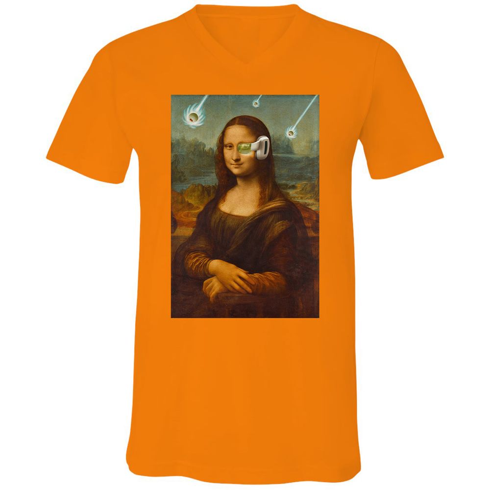 Unisex V-Neck T-Shirt - 8N4M8MJP - Orange - 11