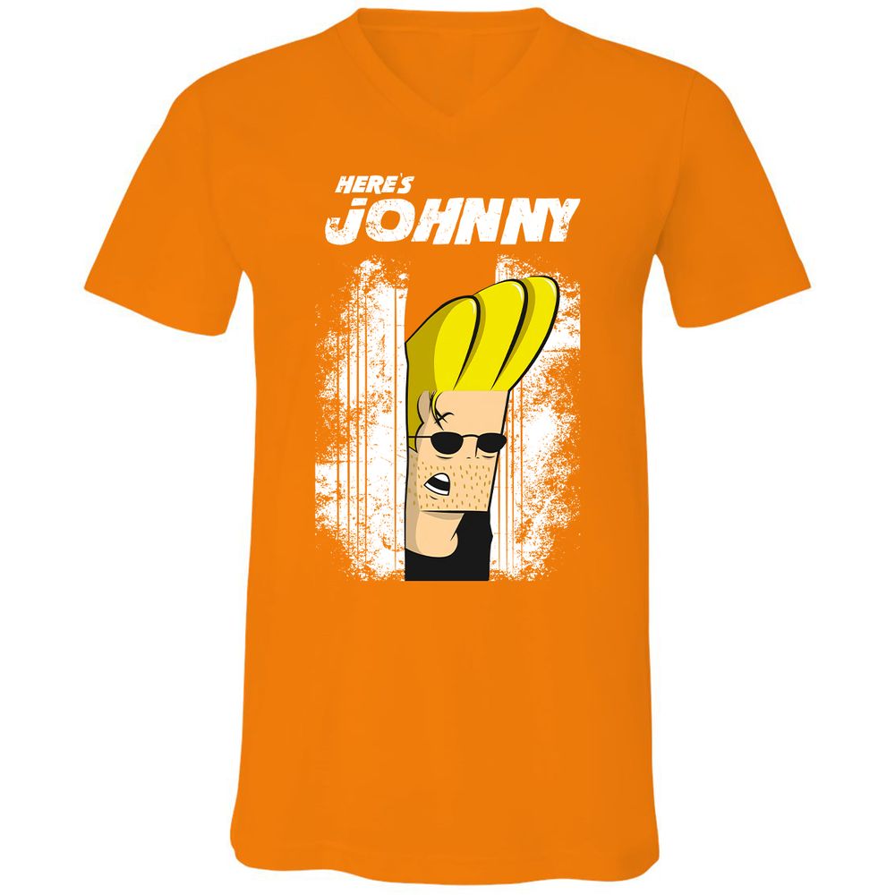 Unisex V-Neck T-Shirt - LG8QZY8F - Orange - 11
