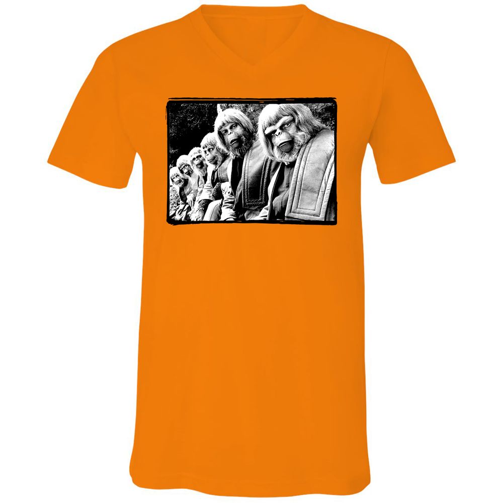Unisex V-Neck T-Shirt - Z1KHP5M6 - Orange - 11